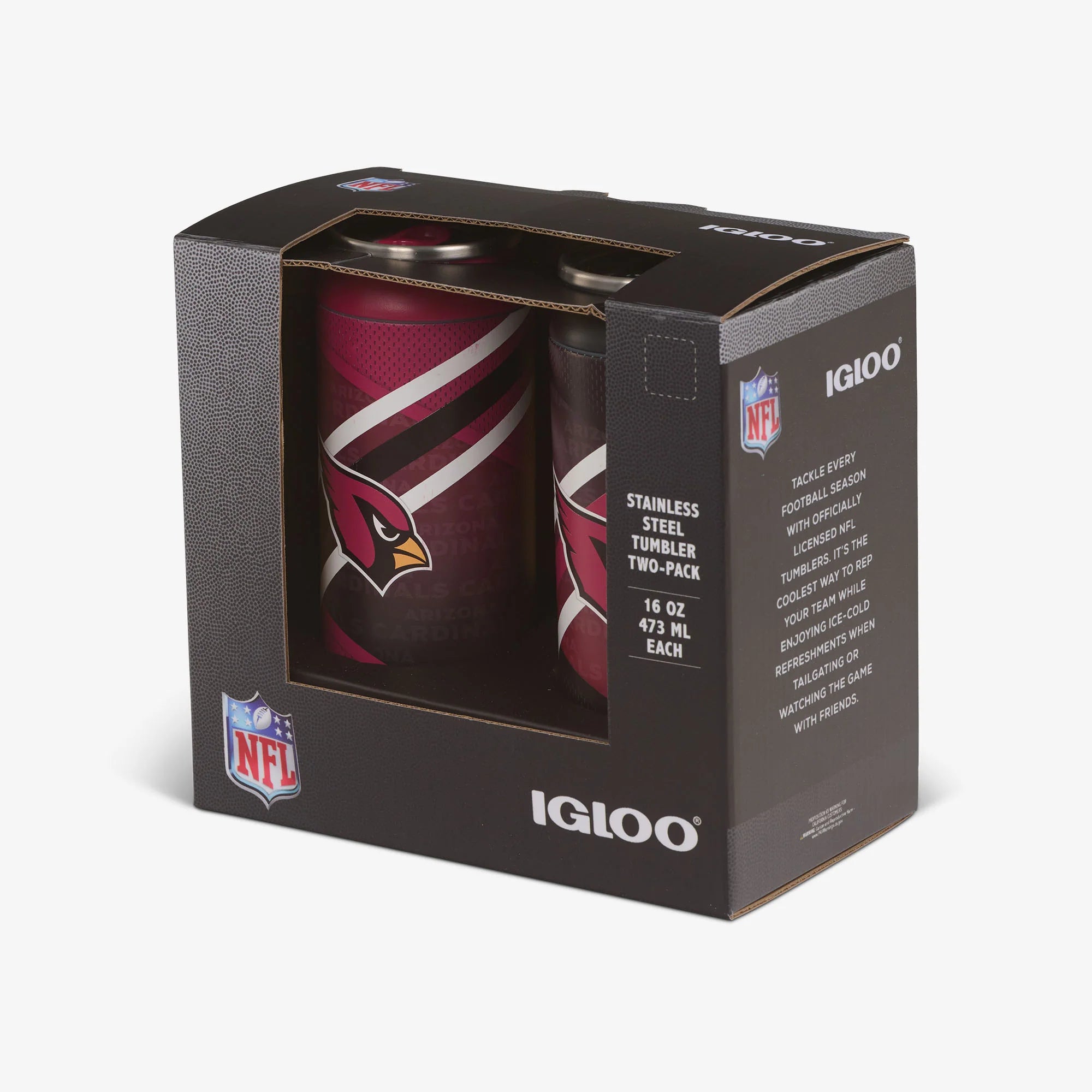 Igloo Insulated Cooler Durable Cooler Arizona Cardinals Home & Away 16 Oz Can 2-Pack - Image 5