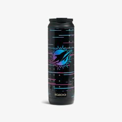 Igloo Travel Durable Cooler NFL Neon Miami Dolphins 20 Oz Flip Flip'n'Sip Sip Tumbler