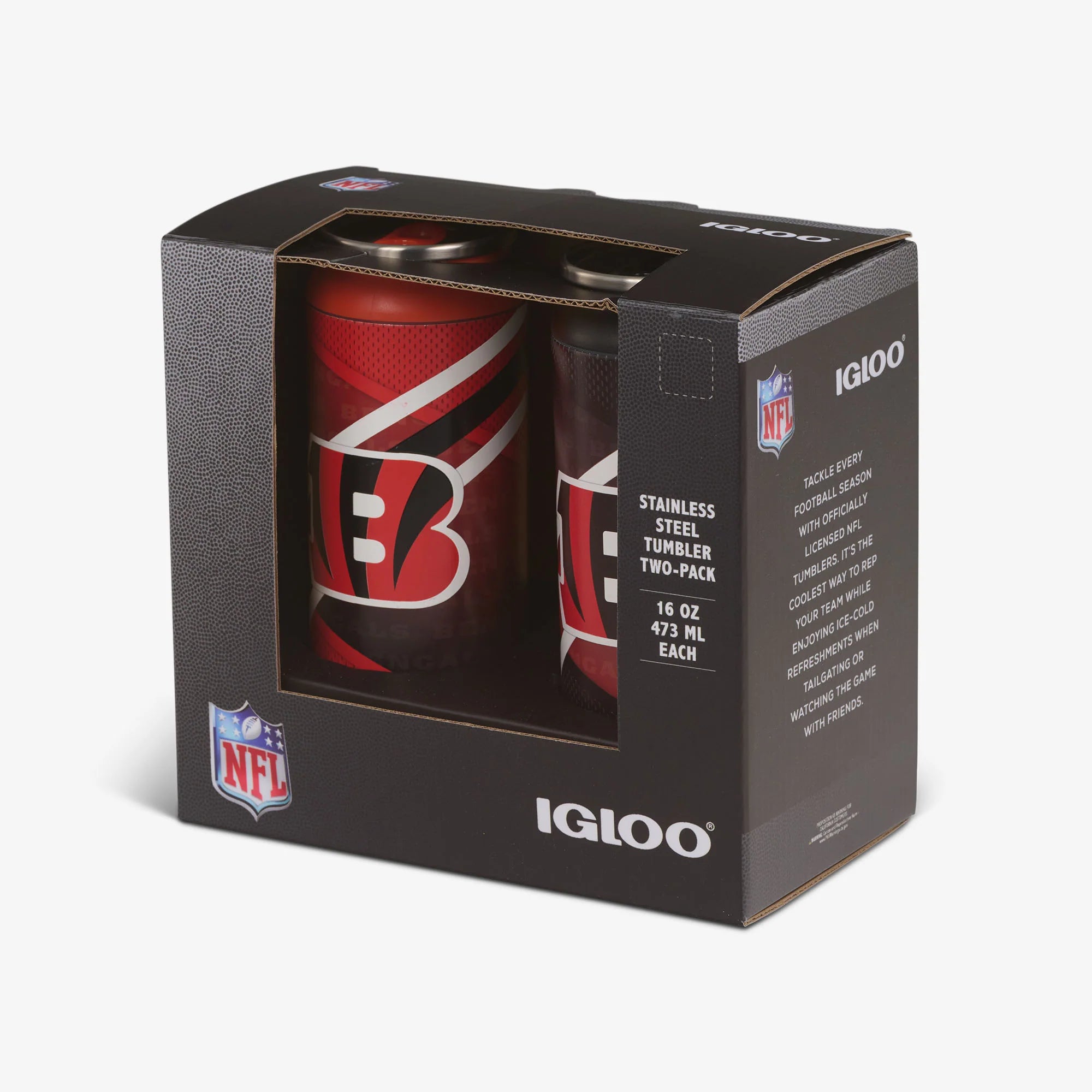 Igloo Insulated Cooler Durable Cooler Cincinnati Bengals Home & Away 16 Oz Can 2-Pack - Image 5